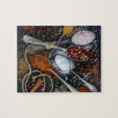 Puzzle Épices disposés sur les cuillères (Horizontal)