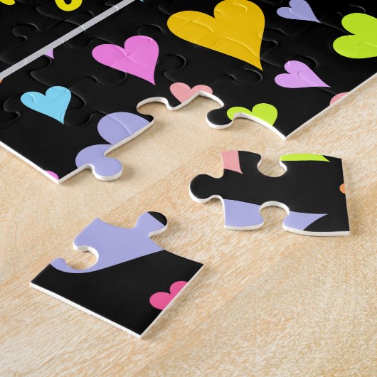 Puzzle Épouse-moi ? + Amusant, Amoureux, Motif Coeurs col (Côté)