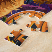 Puzzle Épouvantable Retriever doré Sorcière d'Halloween C (Côté)