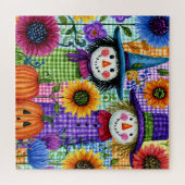 Puzzle Épouvantails et citrouilles, Halloween, (Horizontal)