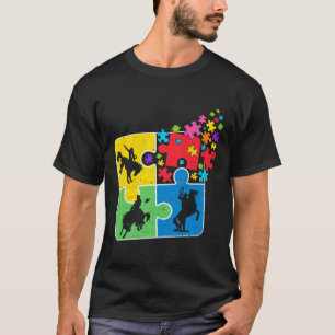 Puzzle Equestrian Support Autism Awareness Mannen T-shirt