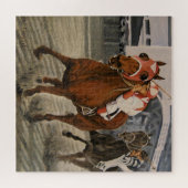 Puzzle Equine Thoroughbred remporte la grande course (Horizontal)