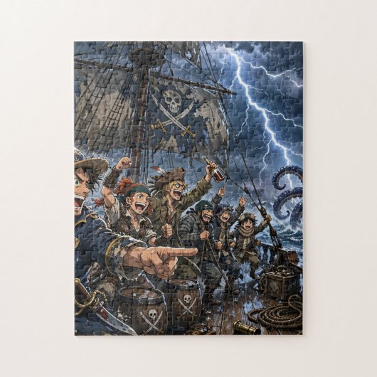 Puzzle Équipage de pirate dans la tempête (Vertical)