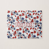 Puzzle équipe bleu rouge couleurs filles garçons soccer (Horizontal)