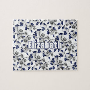 Puzzle équipe bleue gris couleurs filles garçons soccer