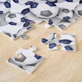 Puzzle équipe bleue gris couleurs filles garçons soccer (Côté)