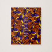 Puzzle équipe de basket-ball en or violet couleurs avec n (Vertical)