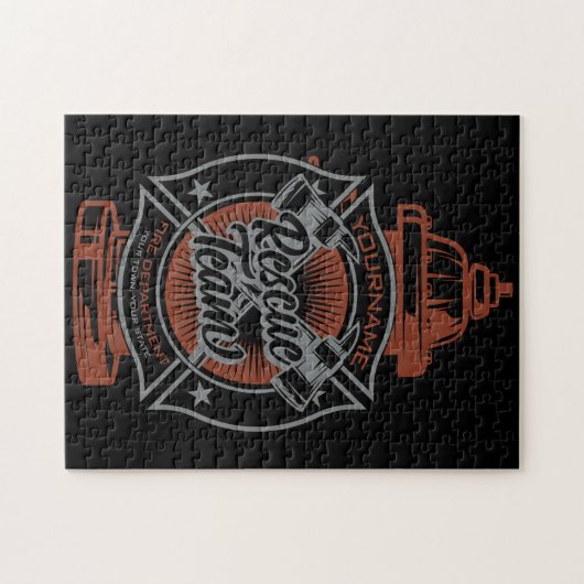 Puzzle Equipe de Secourt de pompier AJOUTER UN NOM À L'Hy (Horizontal)