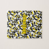 Puzzle équipe de volley-ball en or noir couleurs enfants (Horizontal)