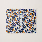 Puzzle équipe de volley-ball orange bleu couleurs filles (Horizontal)