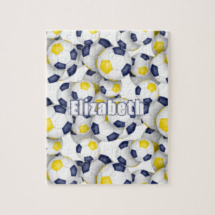 Puzzle équipe d'or bleu couleurs filles garçons football