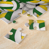 Puzzle équipe d'or vert couleurs filles garçons volley (Côté)