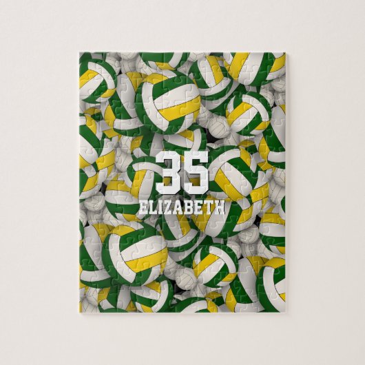 Puzzle équipe d'or vert couleurs filles garçons volley (Vertical)