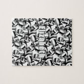 Puzzle équipe noire grise couleurs filles garçons volley- (Horizontal)