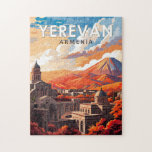 Puzzle Erevan Arménie Travel Art Vintage<br><div class="desc">Erevan design de voyage vectoriel rétro. Erevan, la capitale de l'Arménie, est marquée par une grande architecture de l'ère soviétique.</div>