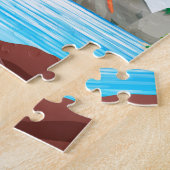 Puzzle Éruption de volcan au lac (Côté)