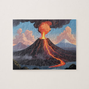 Puzzle Éruption des enfants volcans
