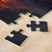 Puzzle Éruption volcanique lave chaude colorée (Côté)