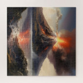 Puzzle Éruption volcanique sur l'eau (Horizontal)