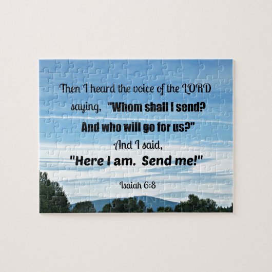 Puzzle Ésaïe 6:8 Alors j'entendis la voix du Seigneur (Horizontal)