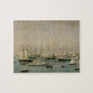 Puzzle Escadre de yachts vintage à Newport Harbor