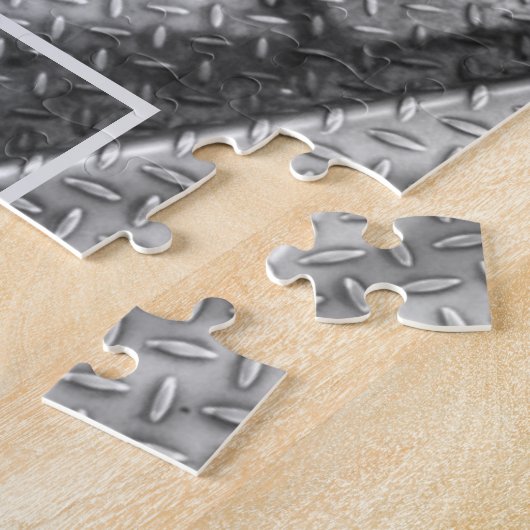 Puzzle Escalier d'illusion optique en métal noir et blanc (Côté)