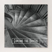 Puzzle Escalier d'illusion optique en métal noir et blanc (Horizontal)