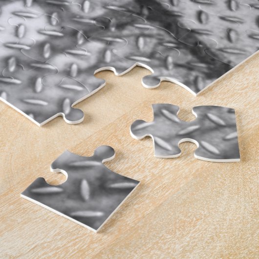 Puzzle Escalier d'illusion optique en métal noir et blanc (Côté)