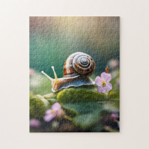 Puzzle escargot dans le jardin