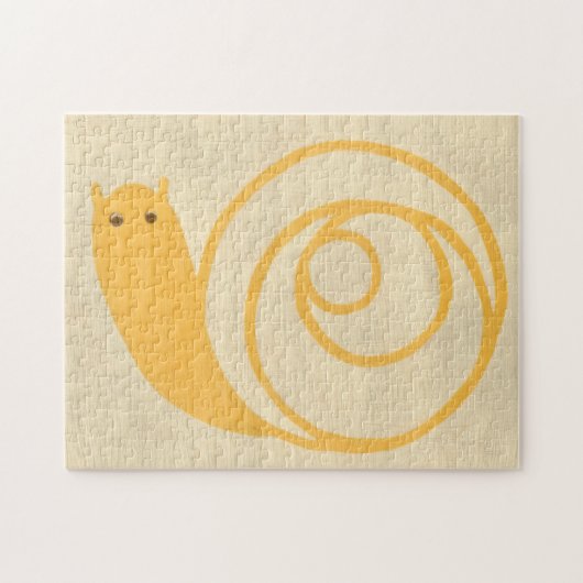 Puzzle Escargot jaune sur Arrière - plan crème (Horizontal)
