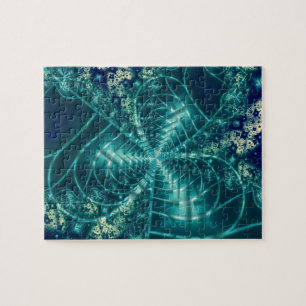 Puzzle Espace Art fractal bleu et blanc