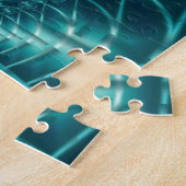 Puzzle Espace | Art fractal bleu et blanc (Côté)