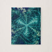 Puzzle Espace | Art fractal bleu et blanc (Vertical)
