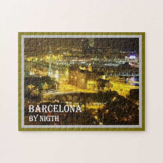 Puzzle Espagne - Barcelone par nuit - (Horizontal)