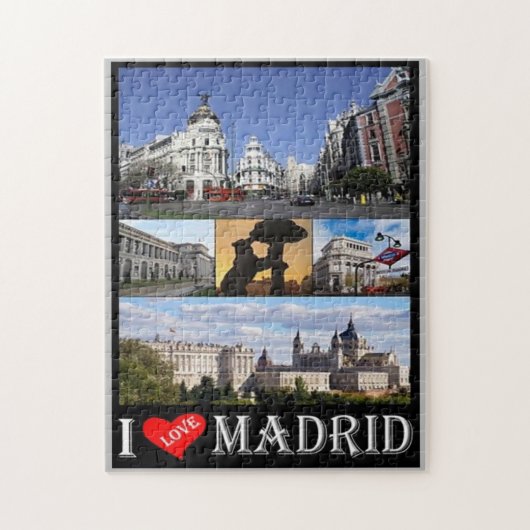 Puzzle Espagne - Madrid - I Love - (Vertical)