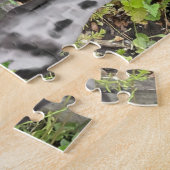 Puzzle Espagnol Springer noir et blanc contre une fleur (Côté)