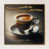 Puzzle 'Espresso vous-même, la vie arrive, le café aide ! (Vertical)