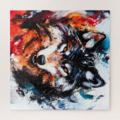 Puzzle Esprit de loup sauvage abstrait (Horizontal)