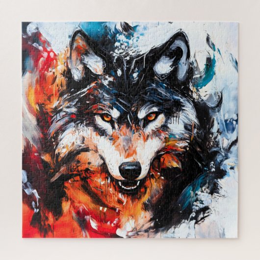 Puzzle Esprit de loup sauvage abstrait (Vertical)