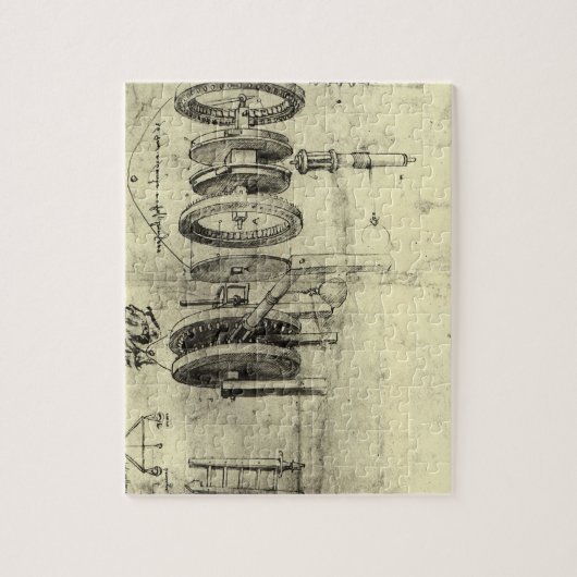 Puzzle Esquisse technique d'une roue par Léonard de Vinci (Vertical)
