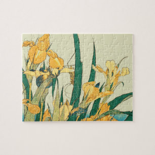 Puzzle Estampe vintage Iris Sauterelle de Hokusai : Japon