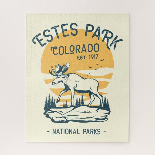 Puzzle Estes Park Colorado National Park Moose Sunset (Vertical)
