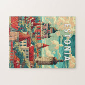 Puzzle Estonie Illustration Travel Art Vintage (Horizontal)