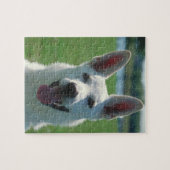 Puzzle Étain blanc de chien de berger allemand avec le (Horizontal)