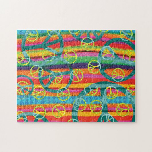 Puzzle Etanchéité Retro rose jaune turquoise (Horizontal)