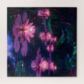 Puzzle Étang de lotus rose Zen minuit (Horizontal)