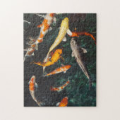 Puzzle Etang de poisson asiatique Koi orange et blanc (Vertical)