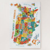 Puzzle États-Unis États-Unis Carte pour enfants (Vertical)
