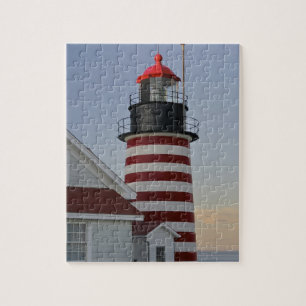 Puzzle États-Unis, Maine, Lubec. Phare de West Quoddy Hea