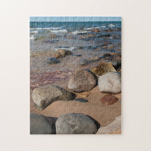 Puzzle États-Unis, Michigan. Boulders Arrondis Sur 20 Km (Vertical)